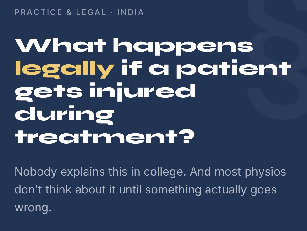 What Happens Legally If a Patient Gets Injured During Physiotherapy?